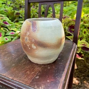 Artisan Pottery Round Squat Vase